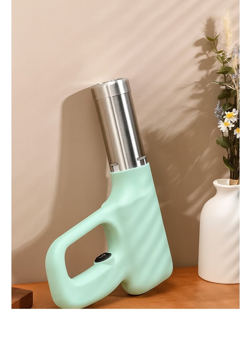 سيسلي آلة صنع المعكرونة الكهربائية اللاسلكية، مكبس نودلز يدوي قابل لإعادة الشحن من الفولاذ المقاوم للصدأ 304، 5 قوالب خلال 30 ثانية، مسدس معكرونة محمول - Image 2